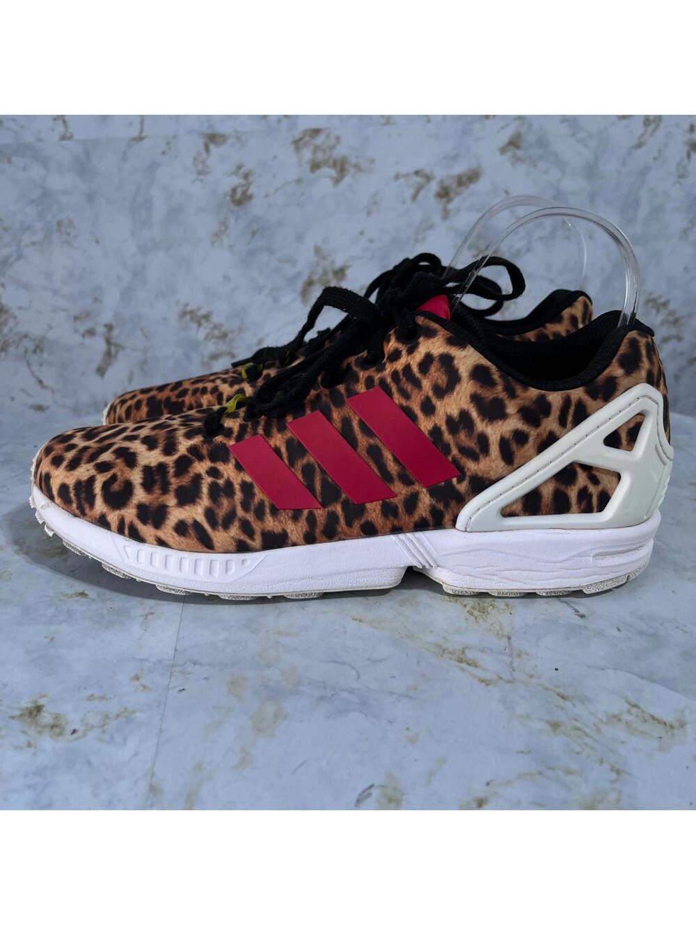Adidas ZX Flux Leopard Womens Size 9.5 Shoes Brown Pink Athletic Trainer Sneaker - Picture 4 of 12